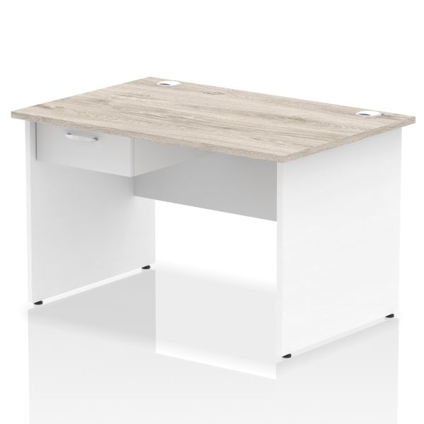 Pulse Panel End Straight Desk Frame With Single One Drawer Fixed Pedestal - Image 31