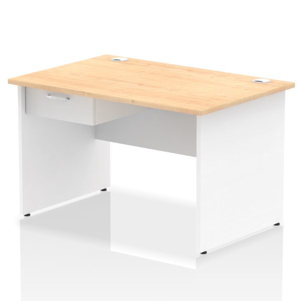 Pulse Panel End Straight Desk Frame With Single One Drawer Fixed Pedestal - Image 32