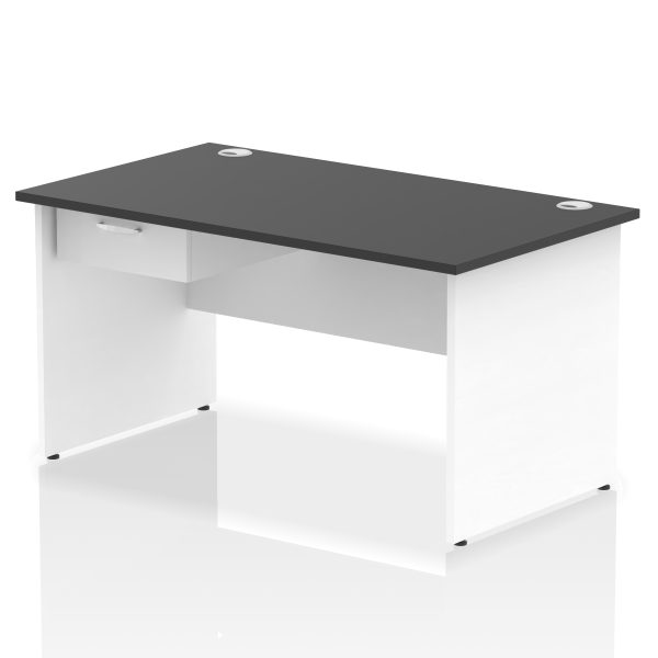 Pulse Panel End Straight Desk Frame With Single One Drawer Fixed Pedestal - Image 36