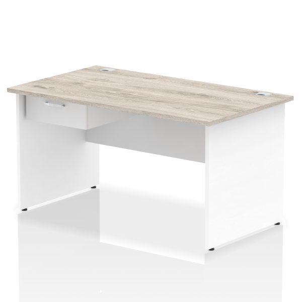 Pulse Panel End Straight Desk Frame With Single One Drawer Fixed Pedestal - Image 37