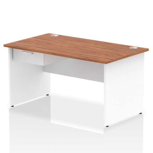 Pulse Panel End Straight Desk Frame With Single One Drawer Fixed Pedestal - Image 40