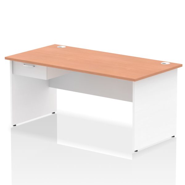 Pulse Panel End Straight Desk Frame With Single One Drawer Fixed Pedestal - Image 41