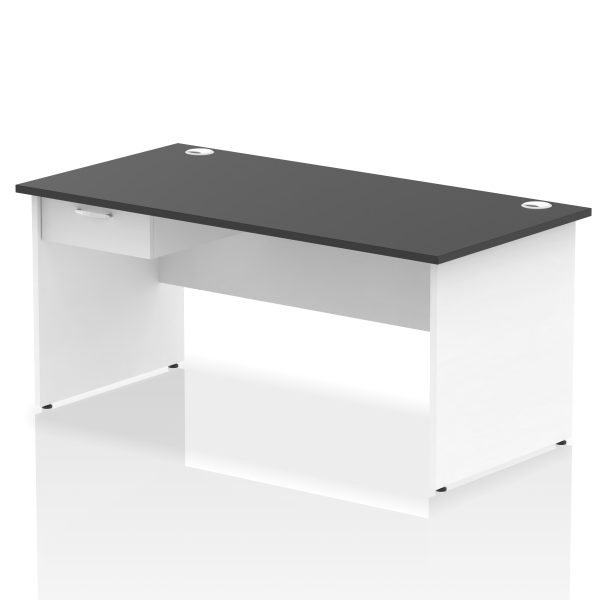 Pulse Panel End Straight Desk Frame With Single One Drawer Fixed Pedestal - Image 42