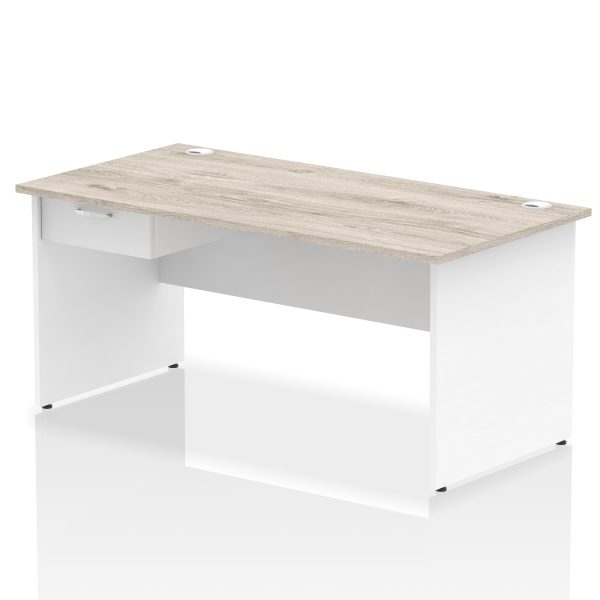 Pulse Panel End Straight Desk Frame With Single One Drawer Fixed Pedestal - Image 43