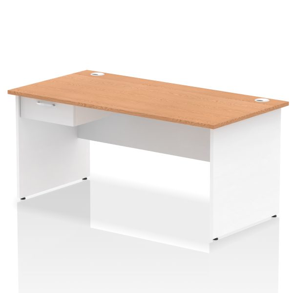 Pulse Panel End Straight Desk Frame With Single One Drawer Fixed Pedestal - Image 45