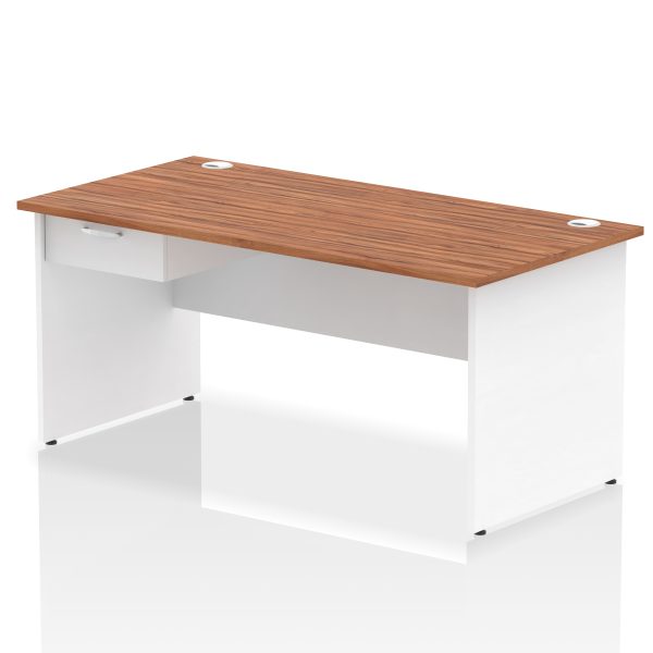 Pulse Panel End Straight Desk Frame With Single One Drawer Fixed Pedestal - Image 46