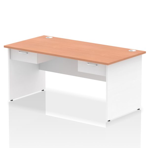 Pulse Panel End Straight Desk Frame With Two One Drawer Fixed Pedestals - Image 15