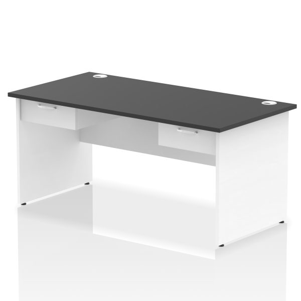 Pulse Panel End Straight Desk Frame With Two One Drawer Fixed Pedestals - Image 16