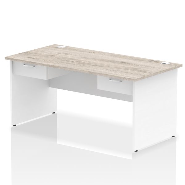 Pulse Panel End Straight Desk Frame With Two One Drawer Fixed Pedestals - Image 17