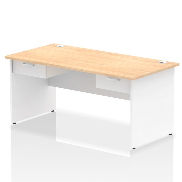Pulse Panel End Straight Desk Frame With Two One Drawer Fixed Pedestals - Image 18