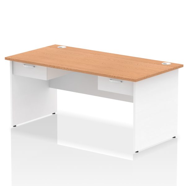 Pulse Panel End Straight Desk Frame With Two One Drawer Fixed Pedestals - Image 19