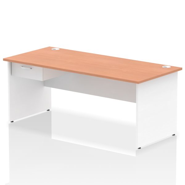 Pulse Panel End Straight Desk Frame With Single One Drawer Fixed Pedestal - Image 47