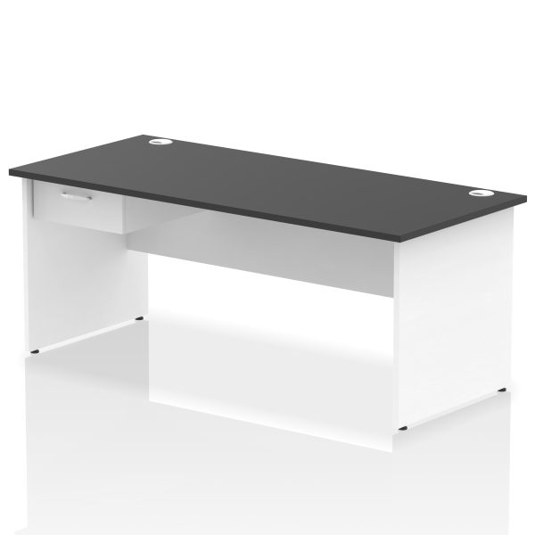 Pulse Panel End Straight Desk Frame With Single One Drawer Fixed Pedestal - Image 48