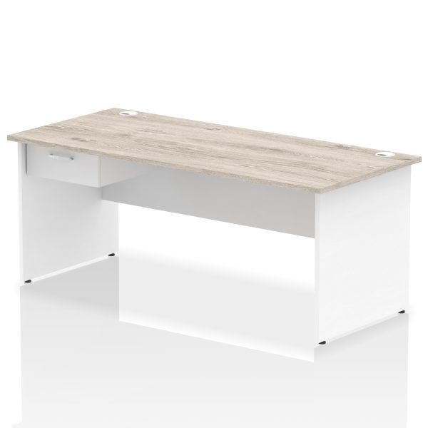 Pulse Panel End Straight Desk Frame With Single One Drawer Fixed Pedestal - Image 49