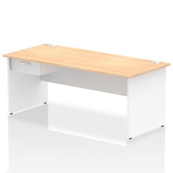 Pulse Panel End Straight Desk Frame With Single One Drawer Fixed Pedestal - Image 50