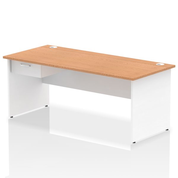 Pulse Panel End Straight Desk Frame With Single One Drawer Fixed Pedestal - Image 51
