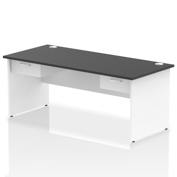 Pulse Panel End Straight Desk Frame With Two One Drawer Fixed Pedestals - Image 22
