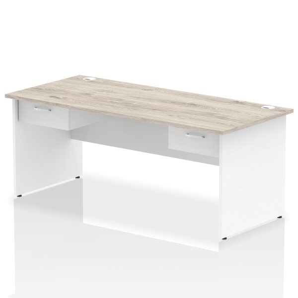 Pulse Panel End Straight Desk Frame With Two One Drawer Fixed Pedestals - Image 23