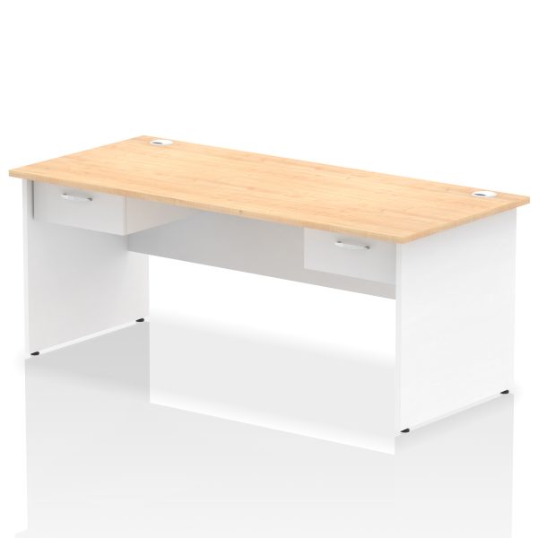 Pulse Panel End Straight Desk Frame With Two One Drawer Fixed Pedestals - Image 24