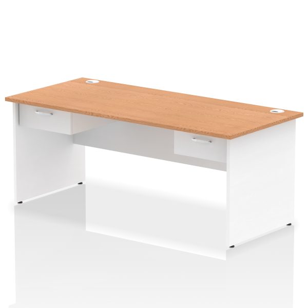 Pulse Panel End Straight Desk Frame With Two One Drawer Fixed Pedestals - Image 25