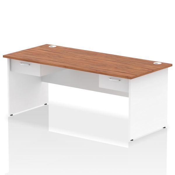 Pulse Panel End Straight Desk Frame With Two One Drawer Fixed Pedestals - Image 26