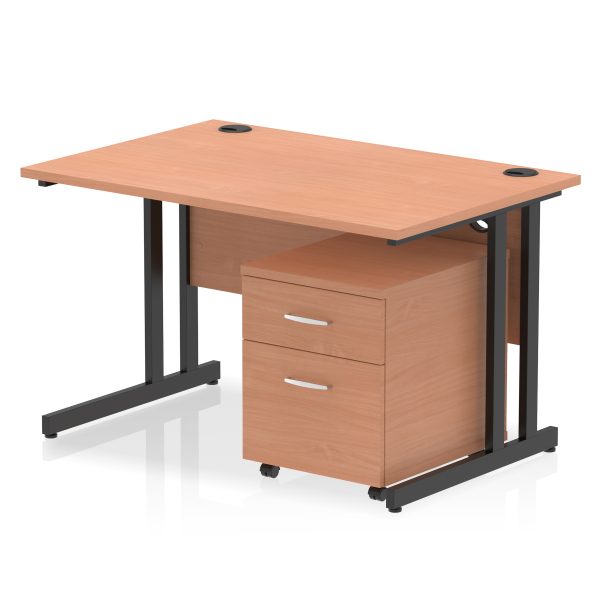 Pulse 1200mm Cantilever Straight Desk With Mobile Pedestal - Image 25