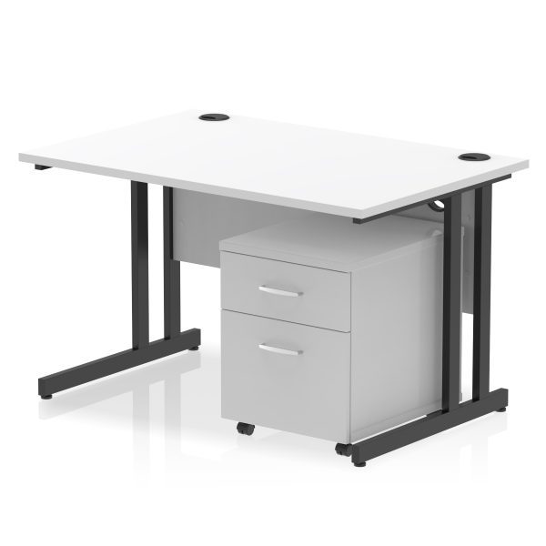 Pulse 1200mm Cantilever Straight Desk With Mobile Pedestal - Image 30