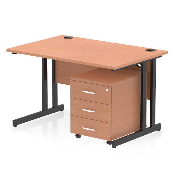 Pulse 1200mm Cantilever Straight Desk With Mobile Pedestal - Image 32