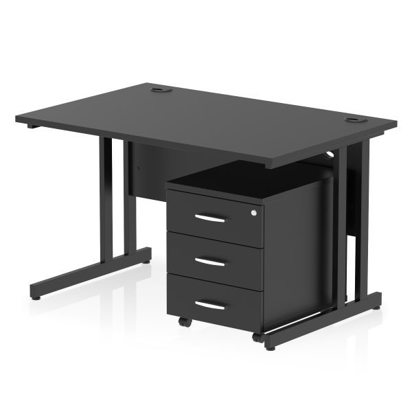 Pulse 1200mm Cantilever Straight Desk With Mobile Pedestal - Image 33