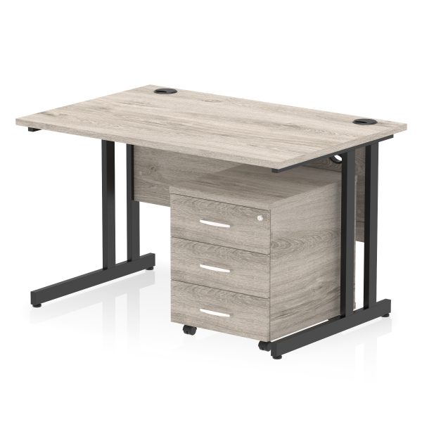 Pulse 1200mm Cantilever Straight Desk With Mobile Pedestal - Image 34