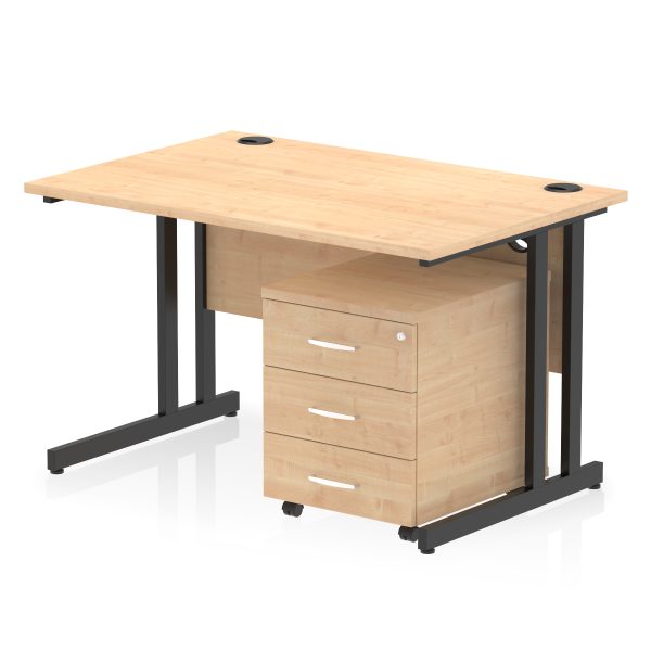 Pulse 1200mm Cantilever Straight Desk With Mobile Pedestal - Image 35