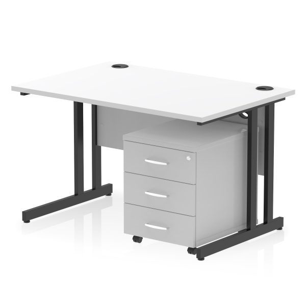 Pulse 1200mm Cantilever Straight Desk With Mobile Pedestal - Image 37
