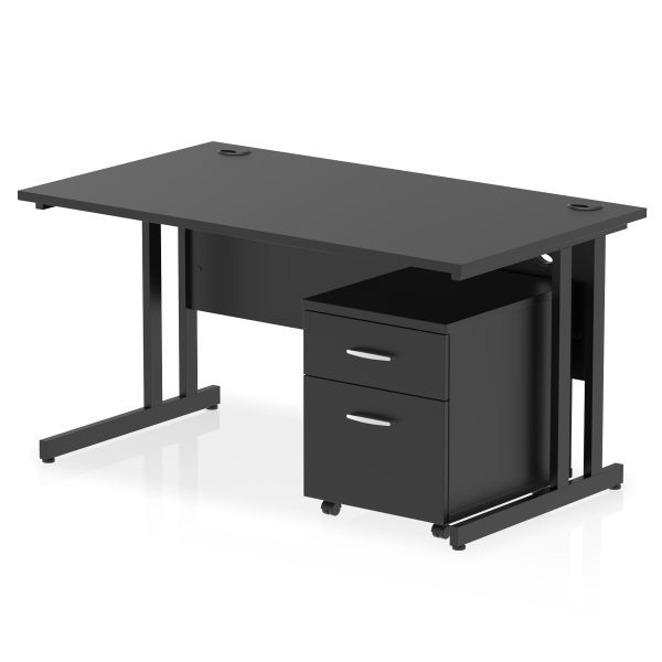 Pulse 1400mm Cantilever Straight Desk With Mobile Pedestal - Image 26