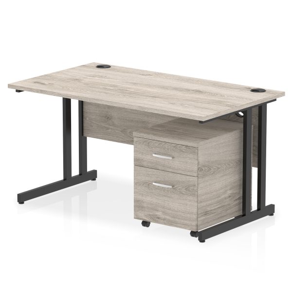 Pulse 1400mm Cantilever Straight Desk With Mobile Pedestal - Image 27