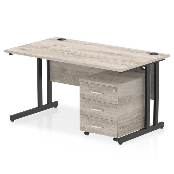 Pulse 1400mm Cantilever Straight Desk With Mobile Pedestal - Image 34