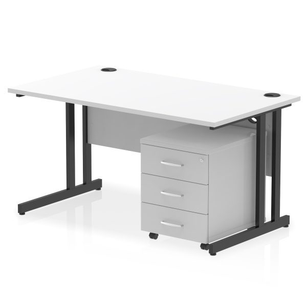 Pulse 1400mm Cantilever Straight Desk With Mobile Pedestal - Image 37