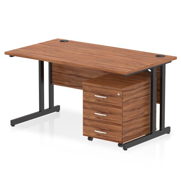 Pulse 1400mm Cantilever Straight Desk With Mobile Pedestal - Image 38