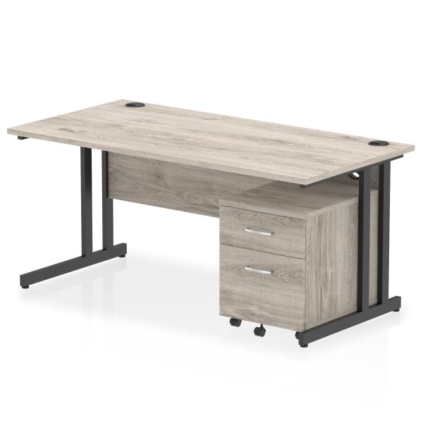 Pulse 1600mm Cantilever Straight Desk With Mobile Pedestal - Image 27
