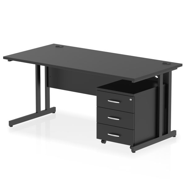 Pulse 1600mm Cantilever Straight Desk With Mobile Pedestal - Image 33