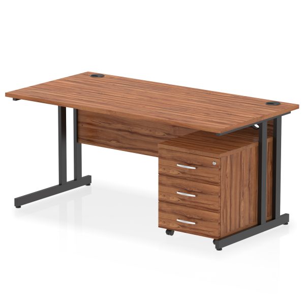 Pulse 1600mm Cantilever Straight Desk With Mobile Pedestal - Image 38