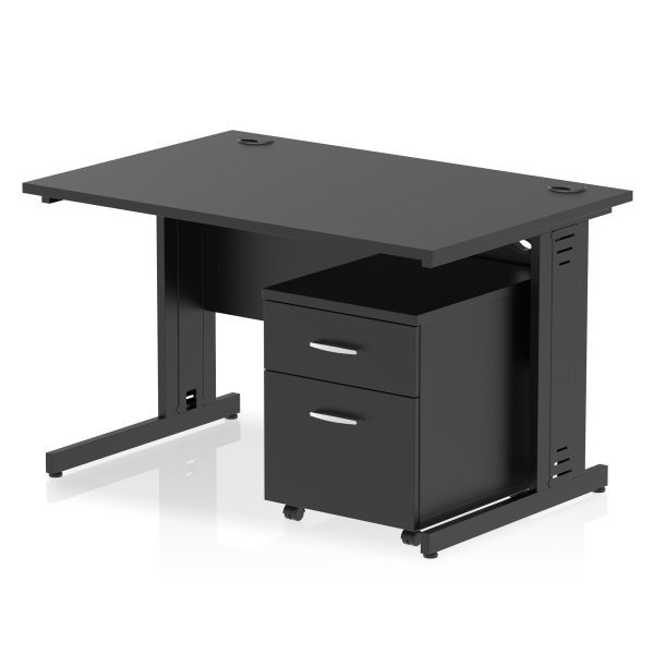 Pulse 1200mm Cable Managed Straight Desk With Mobile Pedestal - Image 26