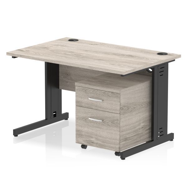 Pulse 1200mm Cable Managed Straight Desk With Mobile Pedestal - Image 27