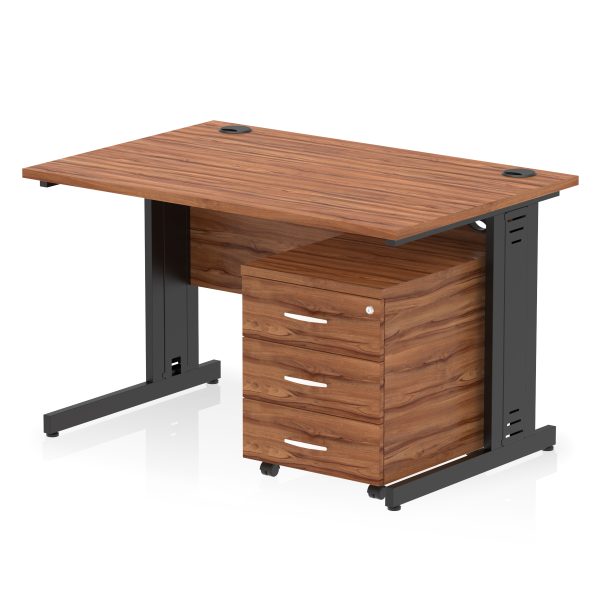 Pulse 1200mm Cable Managed Straight Desk With Mobile Pedestal - Image 38