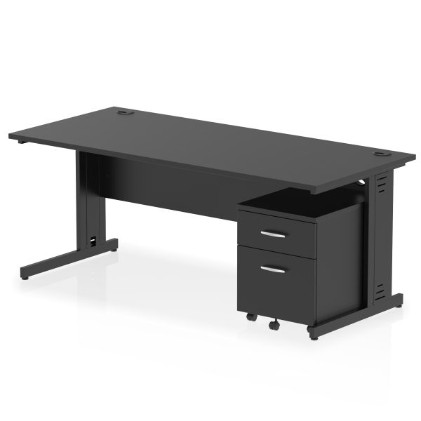 Pulse 1800mm Cable Managed Straight Desk With Mobile Pedestal - Image 26