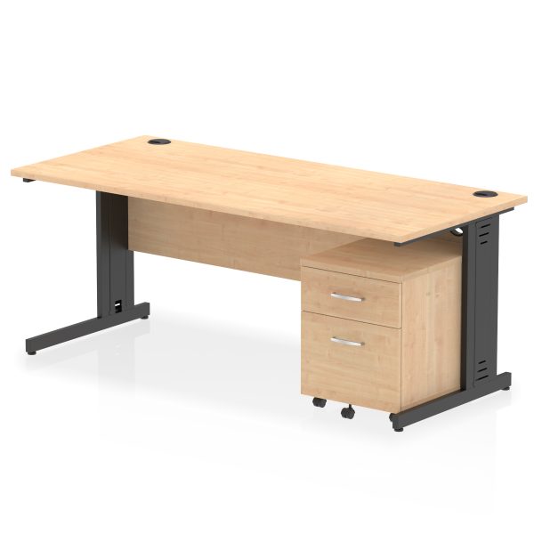 Pulse 1800mm Cable Managed Straight Desk With Mobile Pedestal - Image 28