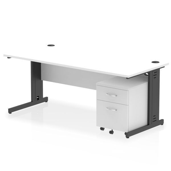 Pulse 1800mm Cable Managed Straight Desk With Mobile Pedestal - Image 30