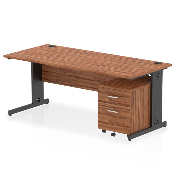 Pulse 1800mm Cable Managed Straight Desk With Mobile Pedestal - Image 31