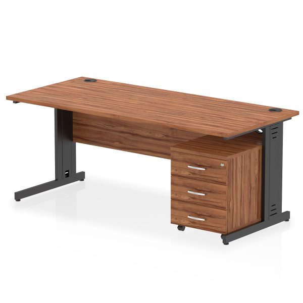 Pulse 1800mm Cable Managed Straight Desk With Mobile Pedestal - Image 38