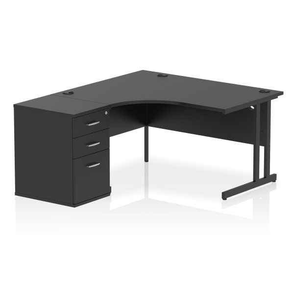 Pulse 1400mm Cantilever Left Crescent Desk Workstation - Image 37