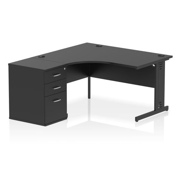 Pulse 1400mm Cable Managed Left Crescent Desk Workstation - Image 37